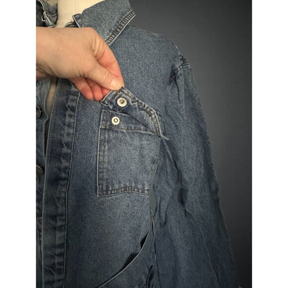 NWT En Saison Womens Madeline Blue Denim Belted Denim Jacket Coat S - Picture 7 of 8